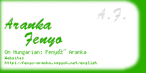 aranka fenyo business card